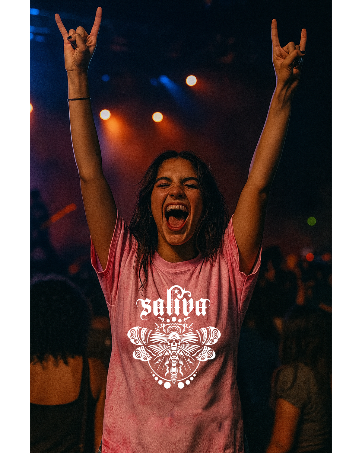Tie-Dye Moth T-Shirt- Pink