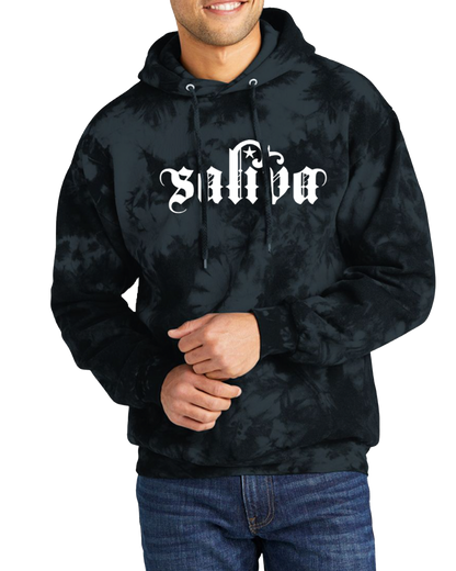 Saliva Tie Dye Logo Hoodie - Black