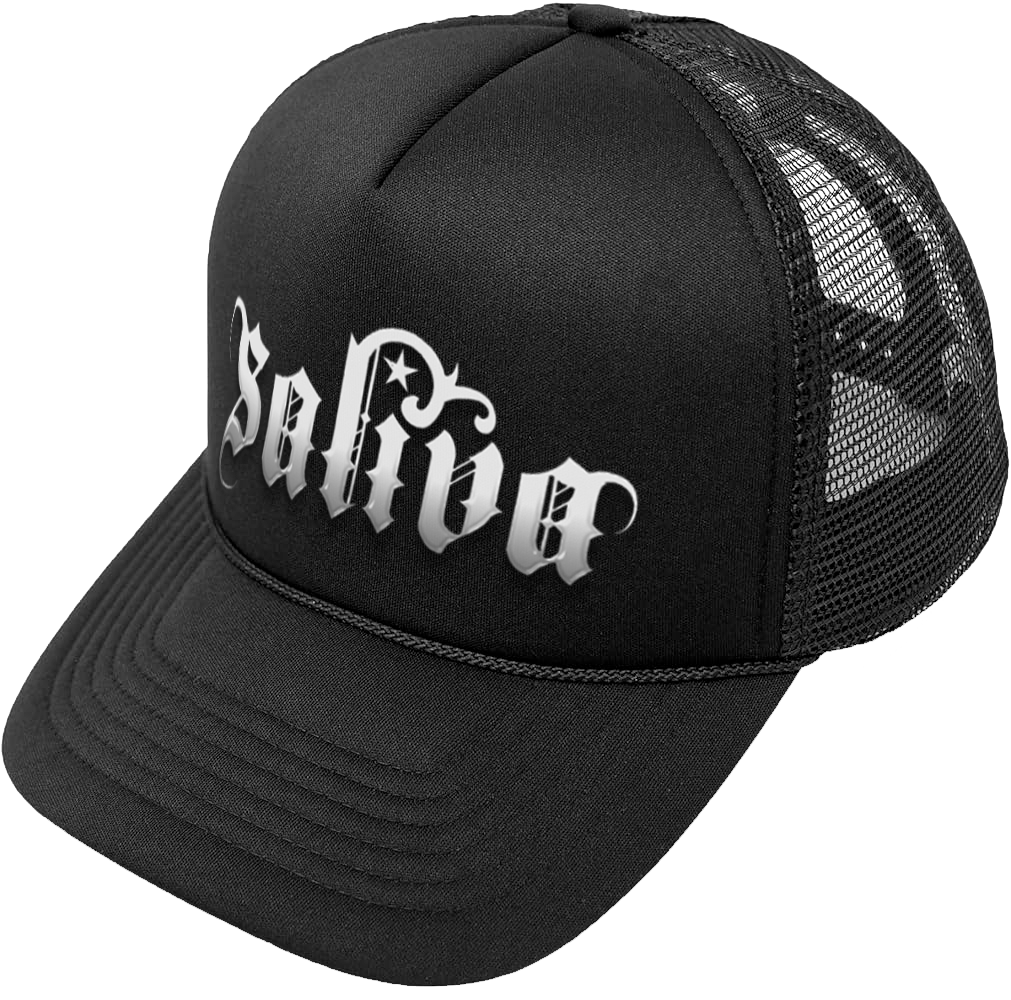 Black Saliva logo snapback trucker hat