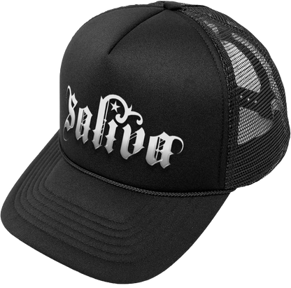 Black Saliva logo snapback trucker hat