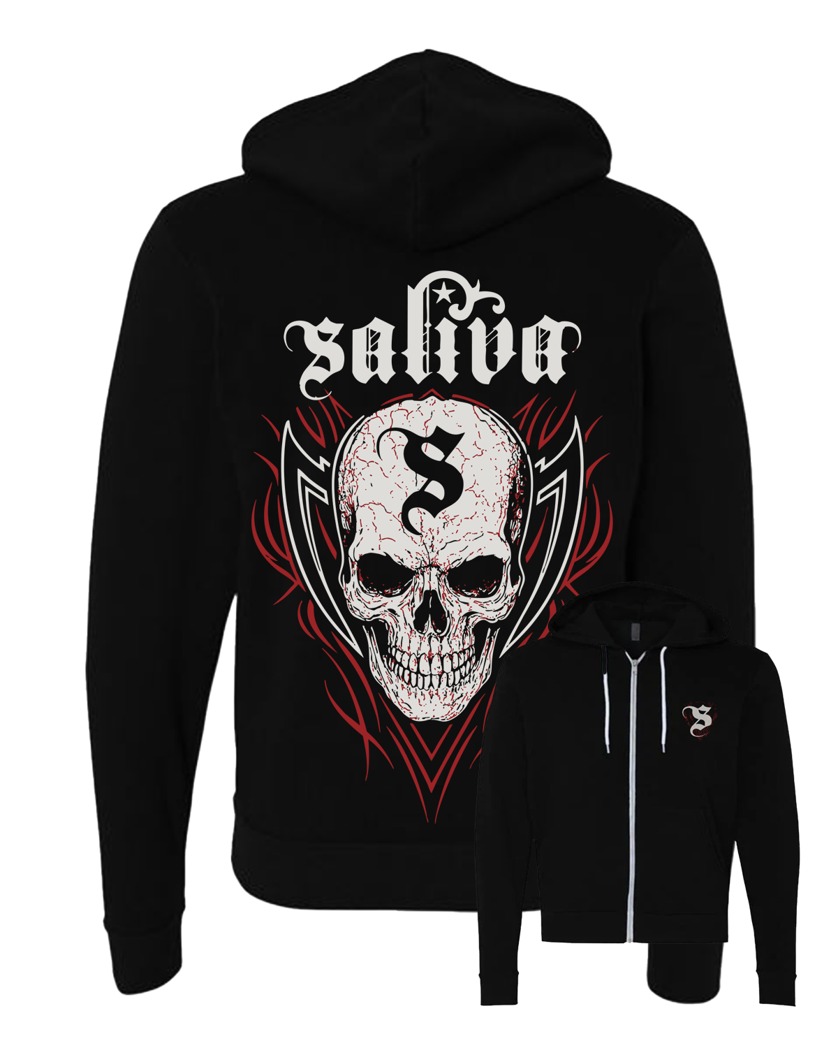 Saliva Skull Zip Hoodie