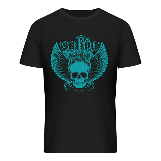 Saliva Teal Winged Skull Premium Tee