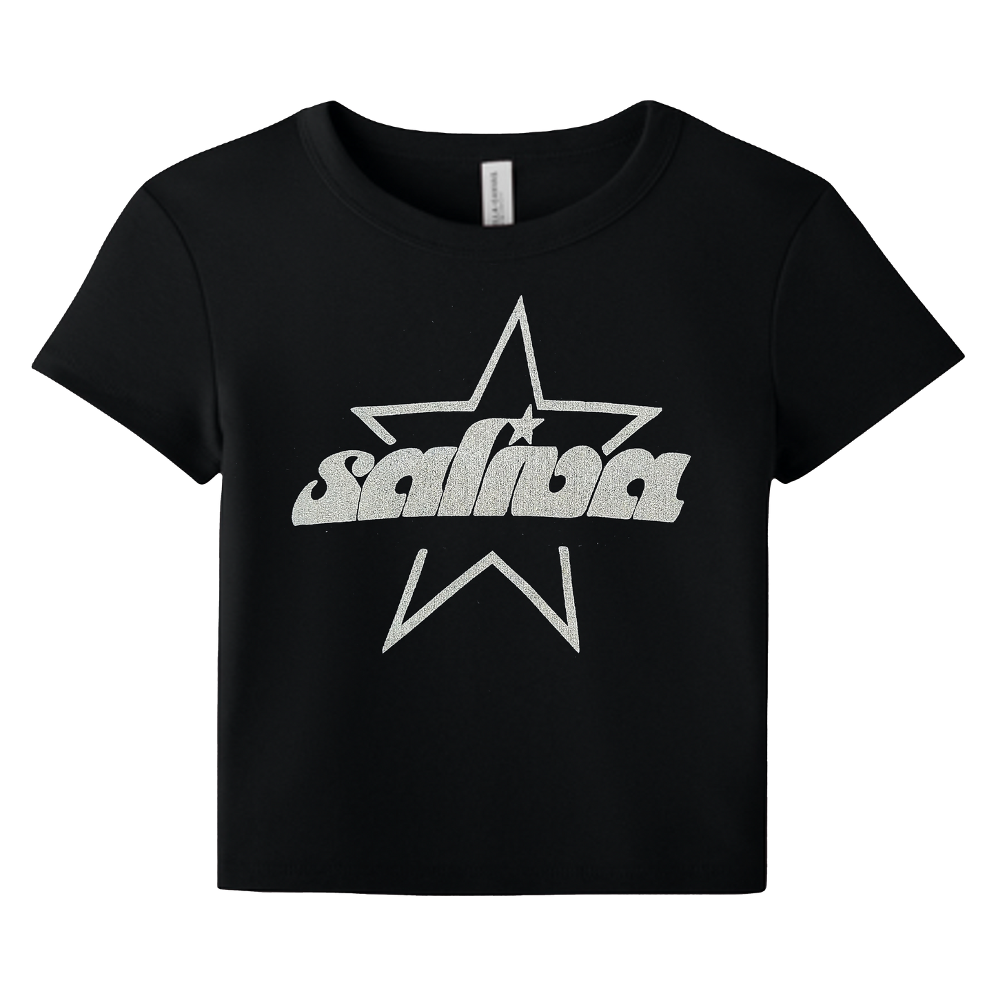 Saliva Throwback Logo Crop Top - Black